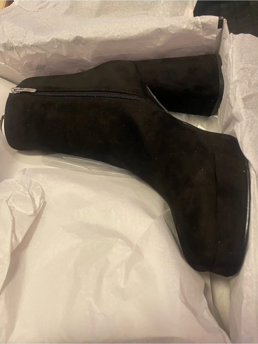 Nine west velo black suede platform boots new in box 10 m